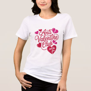 Triblenda Camiseta de humor del club anti San Valentín
