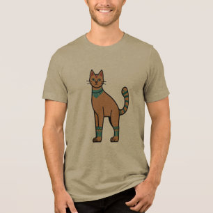 Triblenda Camiseta de ilustración de gato al estilo egipcio