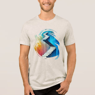 Triblenda Camiseta de impresión abstracta - Escaleras a mult