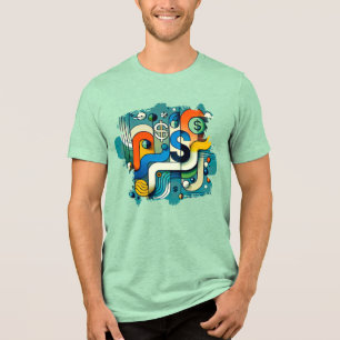 Triblenda Camiseta de impresión digital - Esplash abstracto