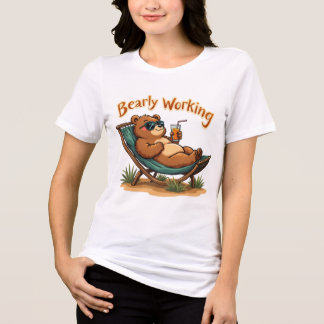 Triblenda Camiseta de jugo de playa de oso divertido - Gr tr