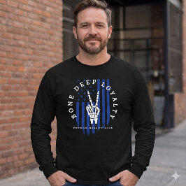 Triblenda Camiseta de la bandera de EE. UU. con mano esquelé
