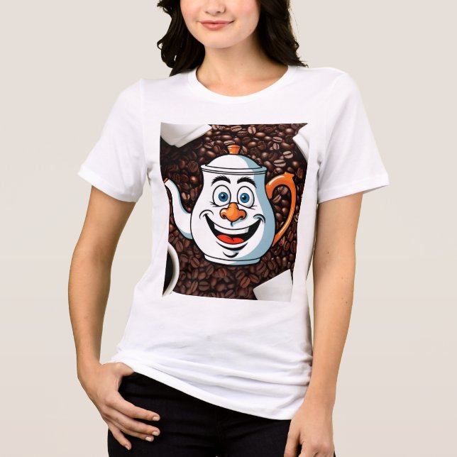 Triblenda Camiseta de la cabeza de la olla - Gracioso café L (Anverso)