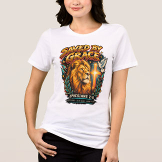 Triblenda Camiseta de la fe cristiana León salvado por la gr