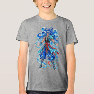 Triblenda Camiseta de la Guerrera Fantasía de la Diosa Azul