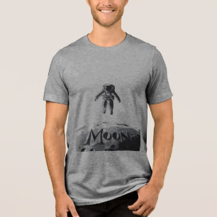 Triblenda Camiseta de la luna del astronauta