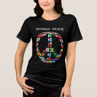 Triblenda Camiseta de la paz mundial Tri-Blend