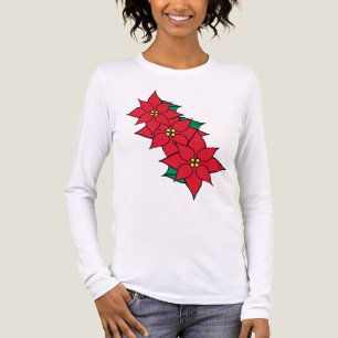 Triblenda Camiseta de las fiestas de Navidad Poinsettia