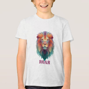 Triblenda Camiseta de león geométrica para niños - Grap anim