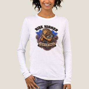 Triblenda Camiseta de león guerrero de fe que se eleva más a