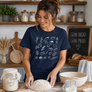 Triblenda Camiseta de línea de arte de panes artesanales de 