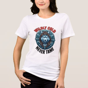 Triblenda Camiseta de Lobo Azul Salvaje Nunca Domado