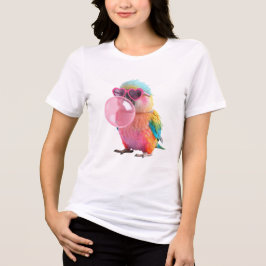Triblenda Camiseta de loro colorido | Loro de chicle lindo