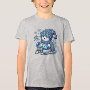 Triblenda Camiseta De Los Chicos Snowman