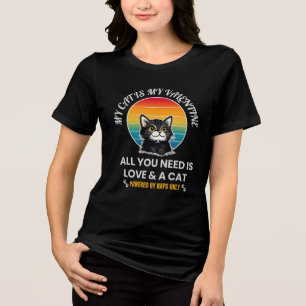 Triblenda Camiseta de Love & A Cat, Gato Divertido 