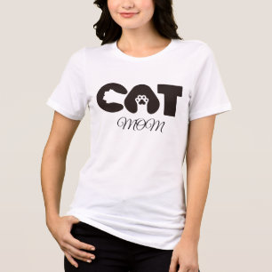 Triblenda Camiseta de Mamá de Gato – Cute pow con letra de g