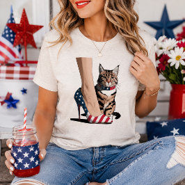 Triblenda Camiseta de Mamá Gata Patriótica | Tee Lindo del 4