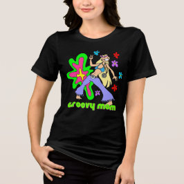 Triblenda Camiseta de Mamá Hippie Divertida