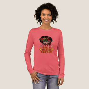 Triblenda Camiseta de manga larga Christmas Melanin Day de M