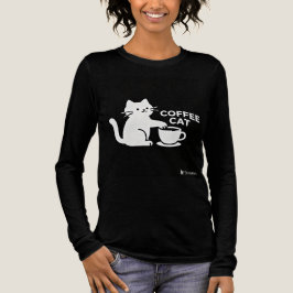 Triblenda Camiseta de manga larga Coffee Cat Cute Caffeine K