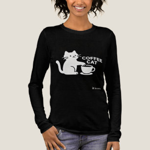 Triblenda Camiseta de manga larga Coffee Cat Cute Caffeine K