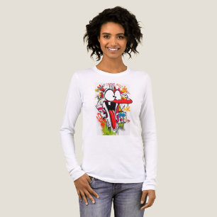 Triblenda Camiseta de manga larga con arte de grafiti de dib