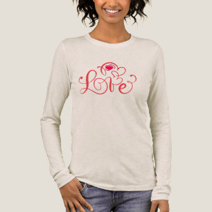 Triblenda Camiseta de manga larga con elegante letra de amor