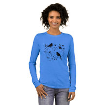 Camiseta de manga larga con silueta de pájaro mini