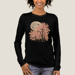 Triblenda Camiseta de manga larga de árboles de cerezo flore