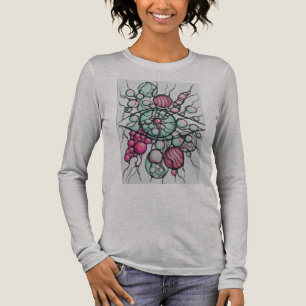 Triblenda Camiseta de manga larga de arte neurográfico Flor