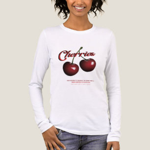 Triblenda Camiseta de manga larga de cerezas para mujeres