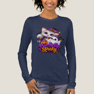 Triblenda Camiseta de manga larga de Halloween de gato perfe