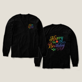 Triblenda Camiseta de manga larga floral de cumpleaños feliz