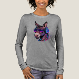Triblenda Camiseta de manga larga Party Donkey Neon DJ Anima