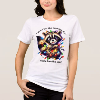 Triblenda Camiseta de mapache divertida para Navidades con l