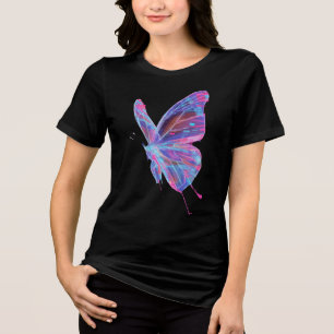 Triblenda Camiseta de mariposa colorida.