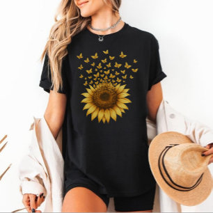 Triblenda Camiseta de mariposa de girasol