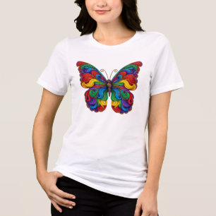 Triblenda Camiseta de mariposa de quilling colorida