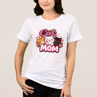 Triblenda Camiseta de moda para mamá de gato | Camiseta de g