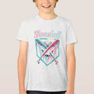 Triblenda Camiseta de moda para niños con escudo de béisbol 