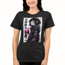 Camiseta de moda urbana de chica anime Cyberpunk |