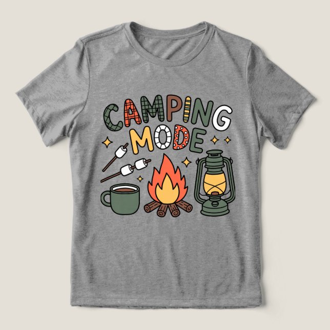 Triblenda Camiseta de Modo Camping Lindo (Diseño delantero )