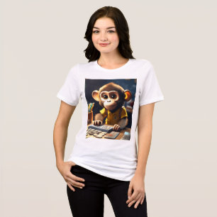 Triblenda Camiseta de mono, usando una calculadora