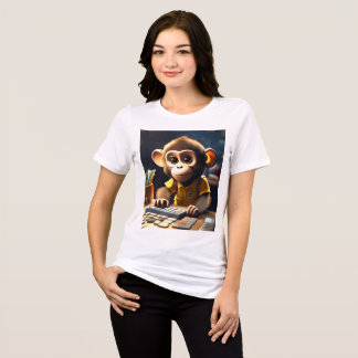 Triblenda Camiseta de mono, usando una calculadora