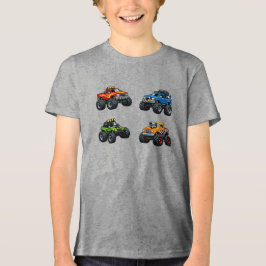 Triblenda Camiseta de Monster Truck para niños con nombre pe