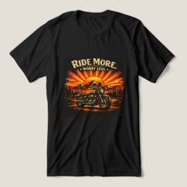 Triblenda Camiseta de moto puesta de sol 'Monta más, preocúp