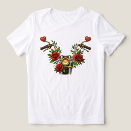 Triblenda Camiseta de Motocicleta Floral para Mujeres Heart 