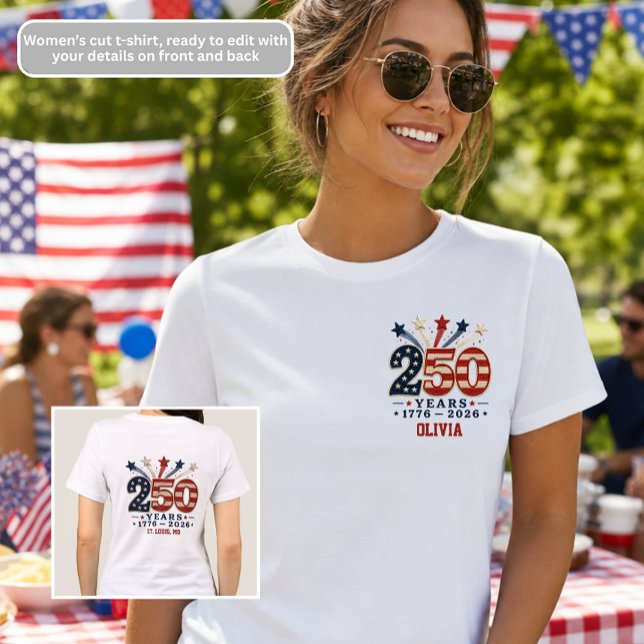 Triblenda Camiseta de mujer 250 años de aniversario de Améri (Subido por el creador)