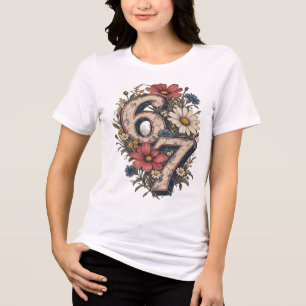 Triblenda Camiseta de mujer 67 Meme Six Seven T-Shirt dive