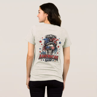 Triblenda Camiseta de mujer calavera con moño desordenado Al